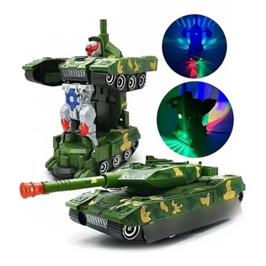 🚗🤖 TransformBot™ – Carrinho Robô 2 em 1 com Luz e Som Automáticos