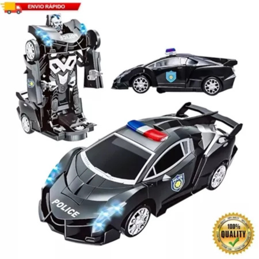 🚗🤖 TransformBot™ – Carrinho Robô 2 em 1 com Luz e Som Automáticos