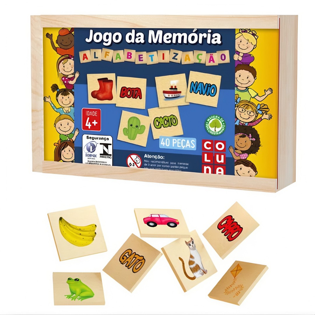 🎲 MemoKids™ – Jogo da Memória Pedagógico em Madeira