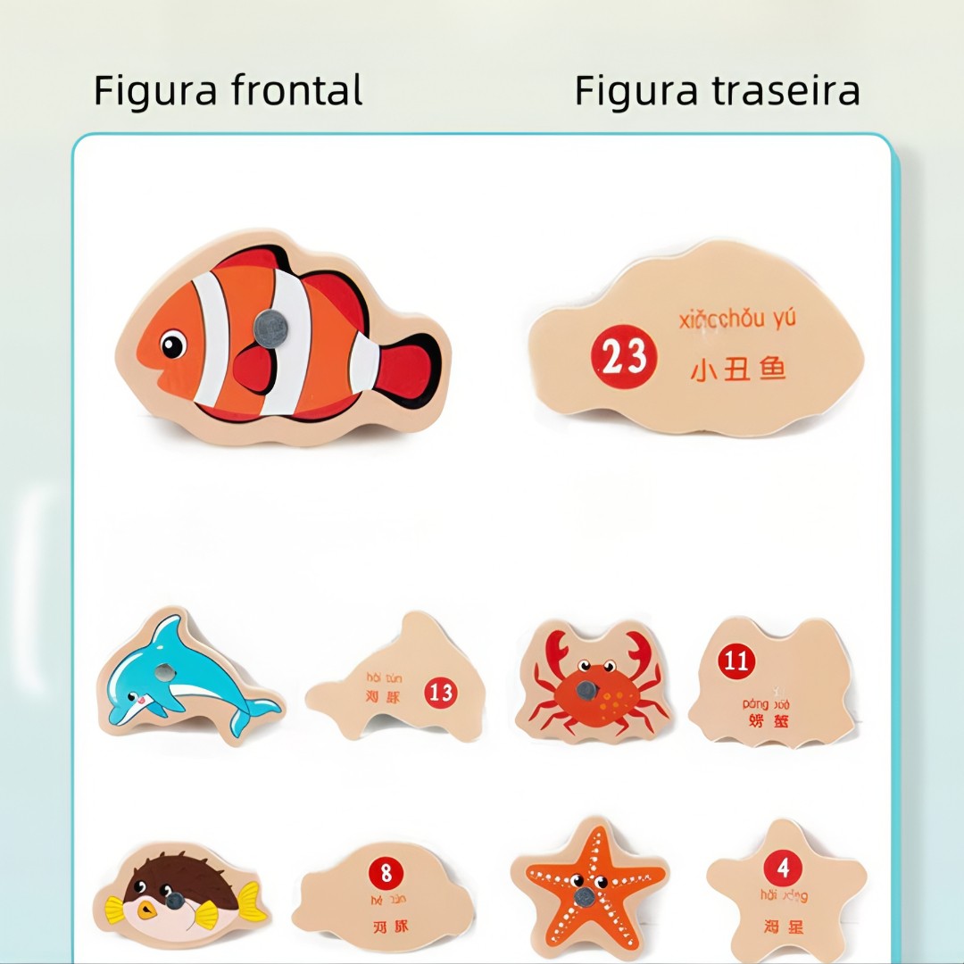 MagniFishing Play™ – Jogo de Pescaria Magnética Montessori em Madeira (Até 54 Peças)