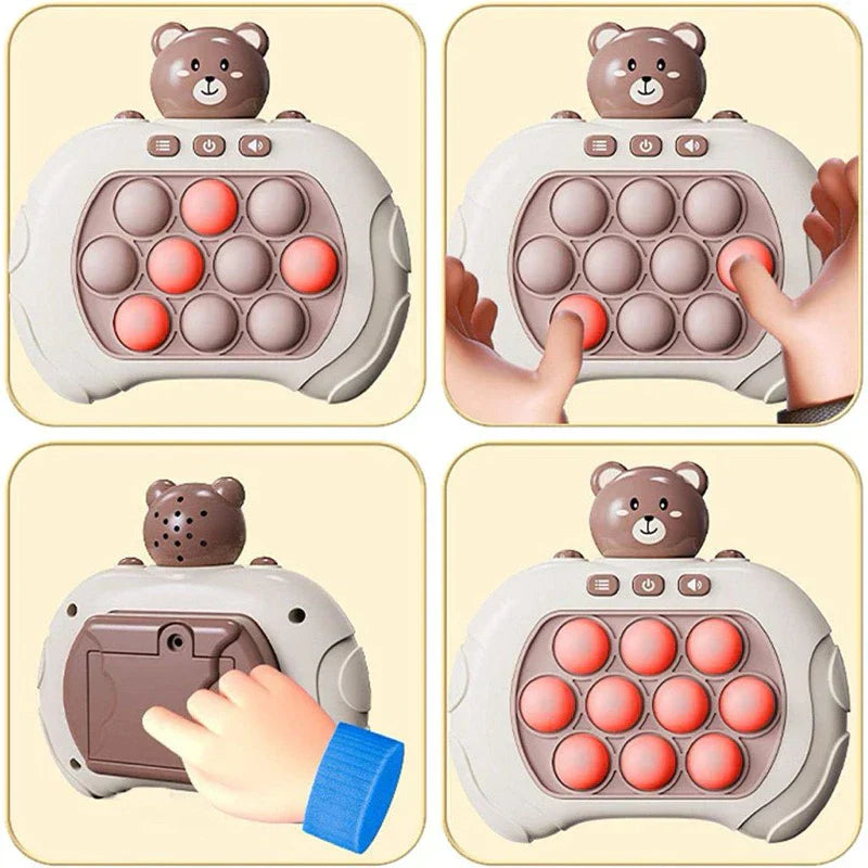 Pop Quick Push Bubbles Game Machine para crianças, brinquedos dos desenhos animados, diversão