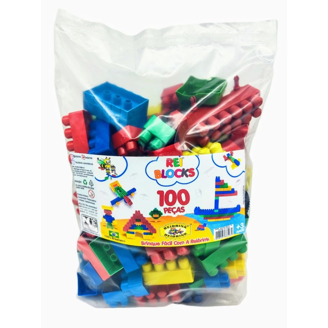 🧱🚚 Reiblock™ Kit Blocos de Montar 100 Peças com Caminhãozinho