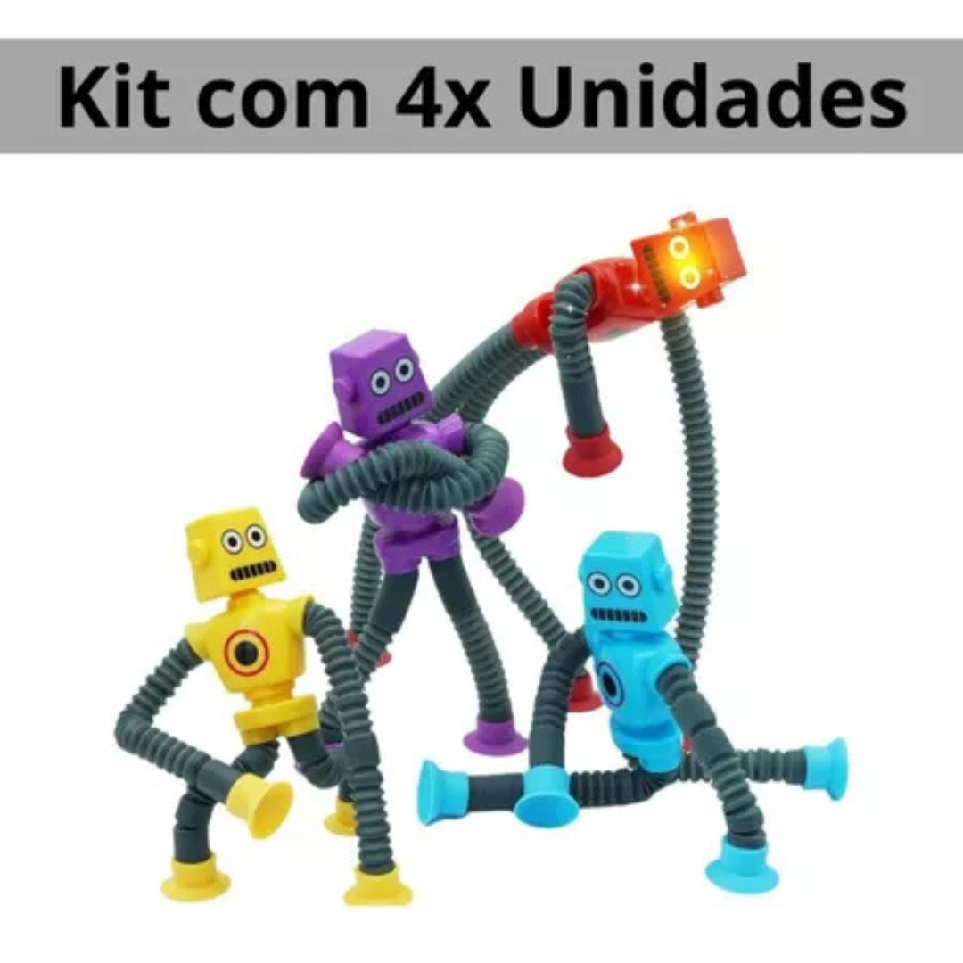 Kit de Robôs Cartoon Telescópicos para Diversão, Criatividade e Descompressão