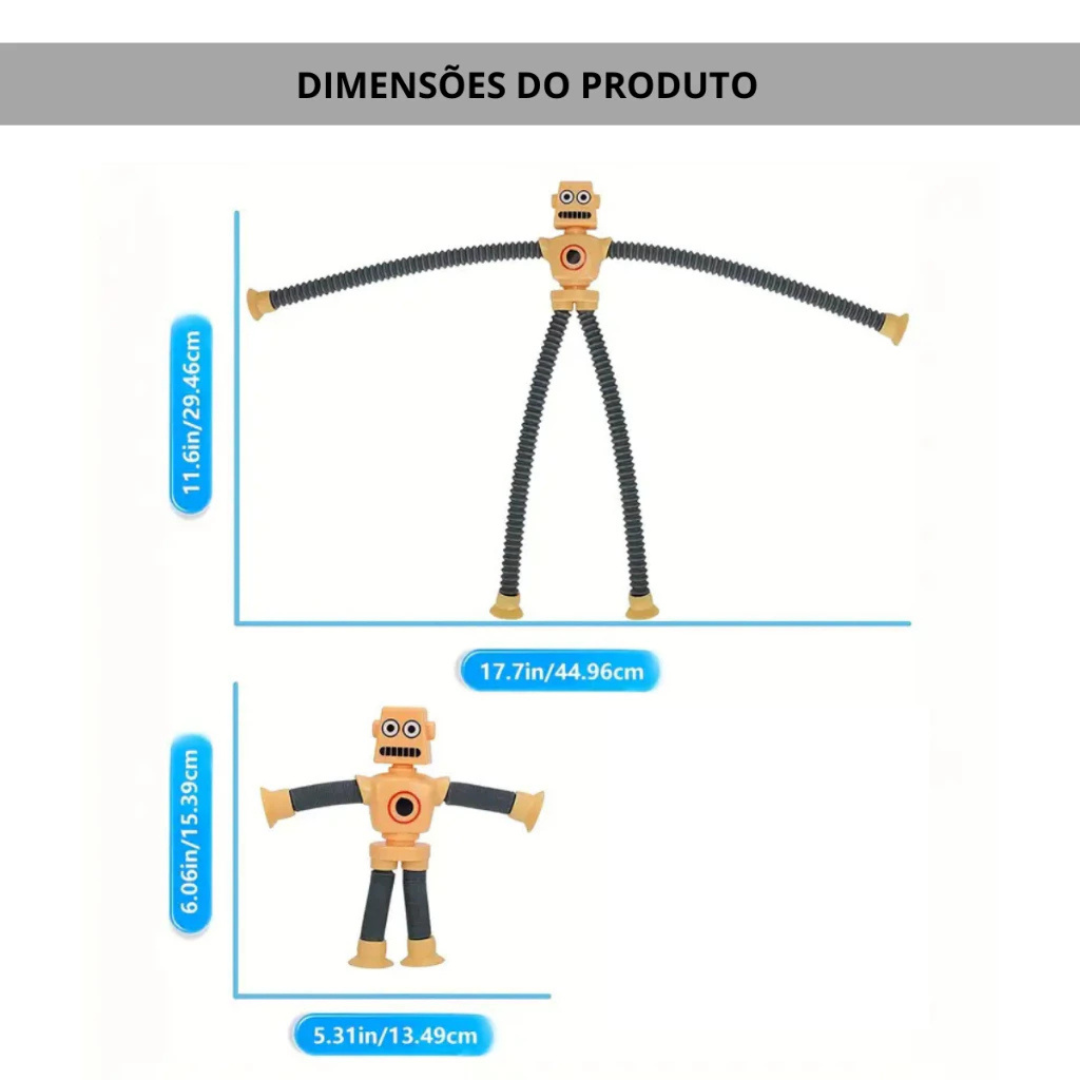Kit de Robôs Cartoon Telescópicos para Diversão, Criatividade e Descompressão
