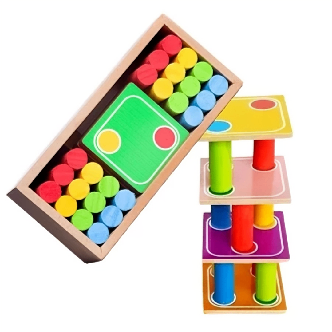 TorreSmart™ – Torre Educativa de Madeira 32 Peças (Brinquedo Pedagógico)